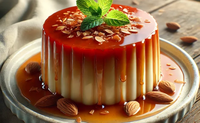 flan de turrón de Jijona,