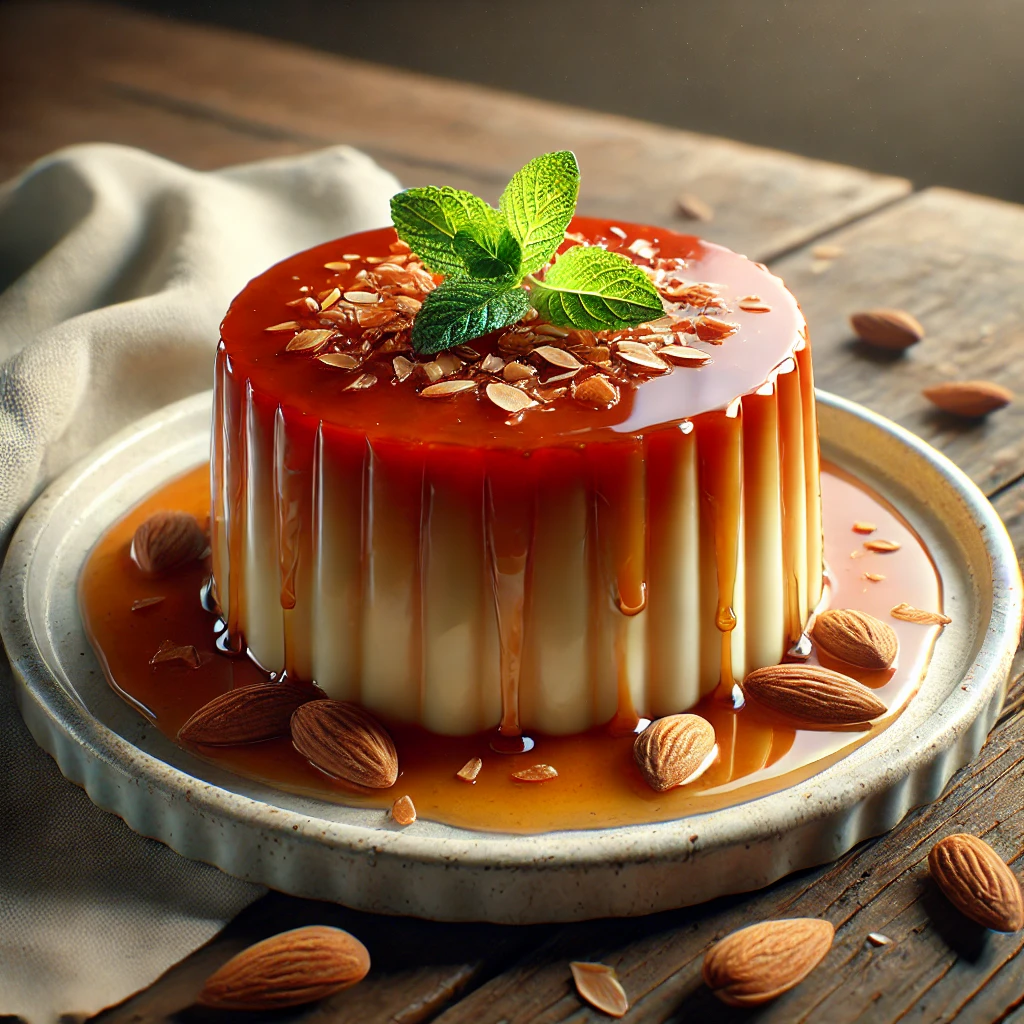 flan de turrón de Jijona,