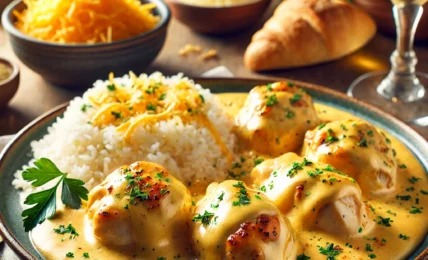 pollo en salsa de queso