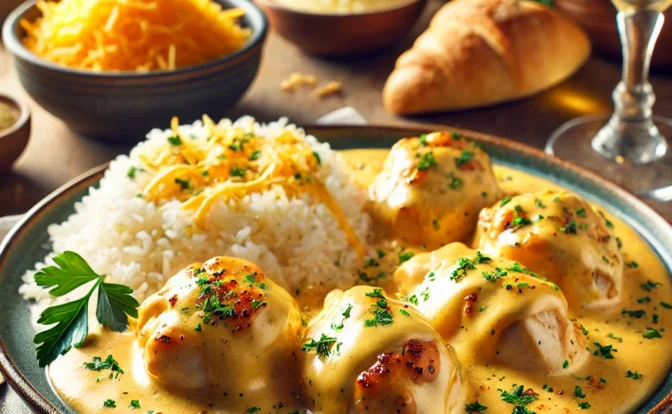 pollo en salsa de queso