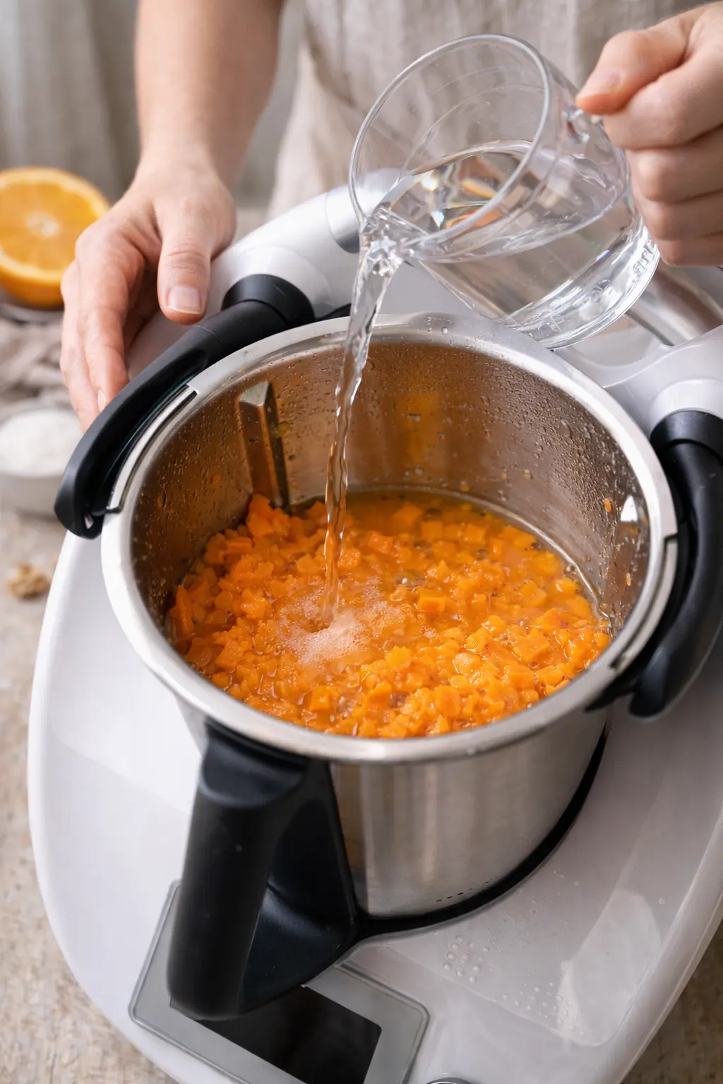 CREMA de ZANAHORIAS y NARANJA pasos