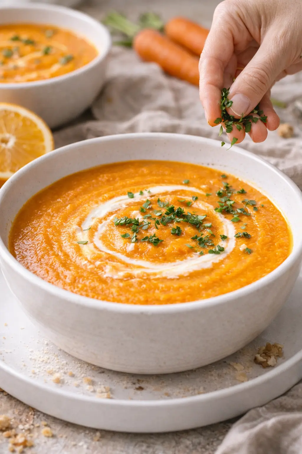 CREMA de ZANAHORIAS y NARANJA