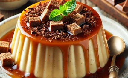 Flan de Turron de Chocolate Crujiente