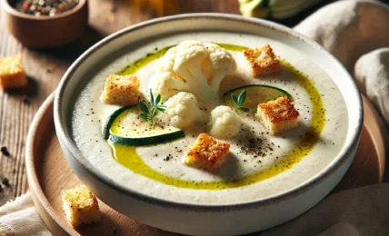 crema de coliflor y calabacín