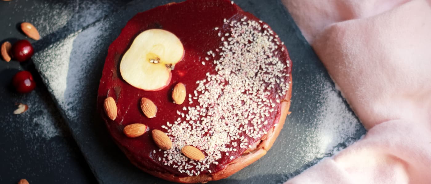 tarta de queso y remolacha