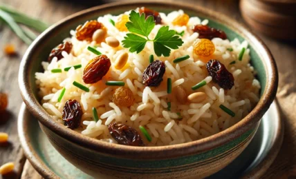 ARROZ basmati con PASAS y PINONES