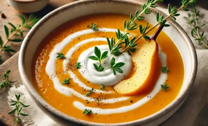 crema de calabaza y pera