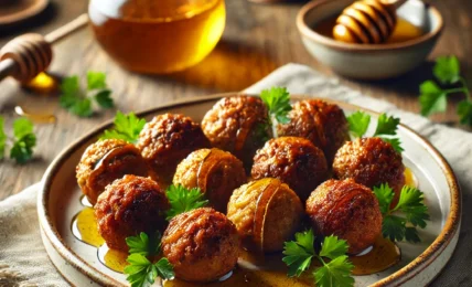 albondigas vegetales con miel