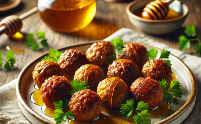 albondigas vegetales con miel
