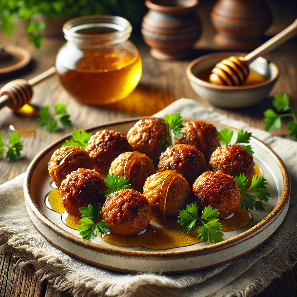 albondigas vegetales con miel