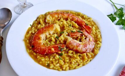 ARROZ meloso con GAMBONES
