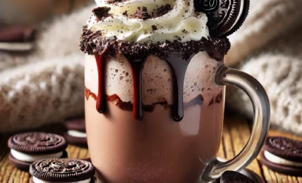 chocolate caliente con Oreo