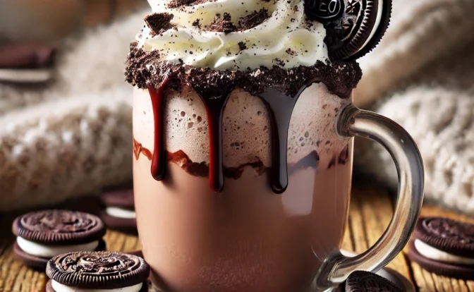 chocolate caliente con Oreo