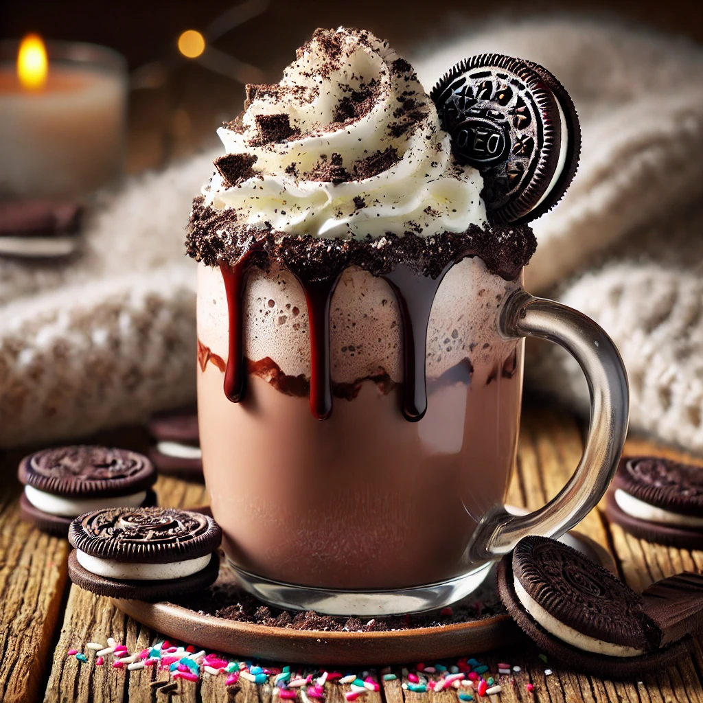 chocolate caliente con Oreo
