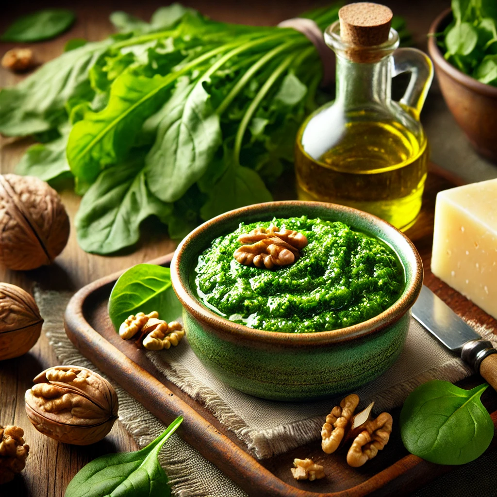pesto de berros y nueces