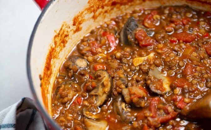 ragú de champiñones y nueces