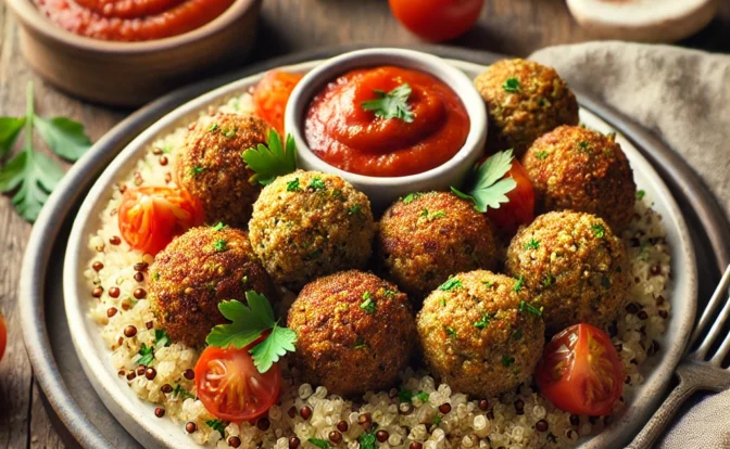 receta de albondigas veganas de quinoa y champinones
